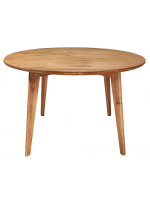 mesa redonda design escandinavo em madeira e acabamento acetinado em cera cor natural | Coleção Scandian